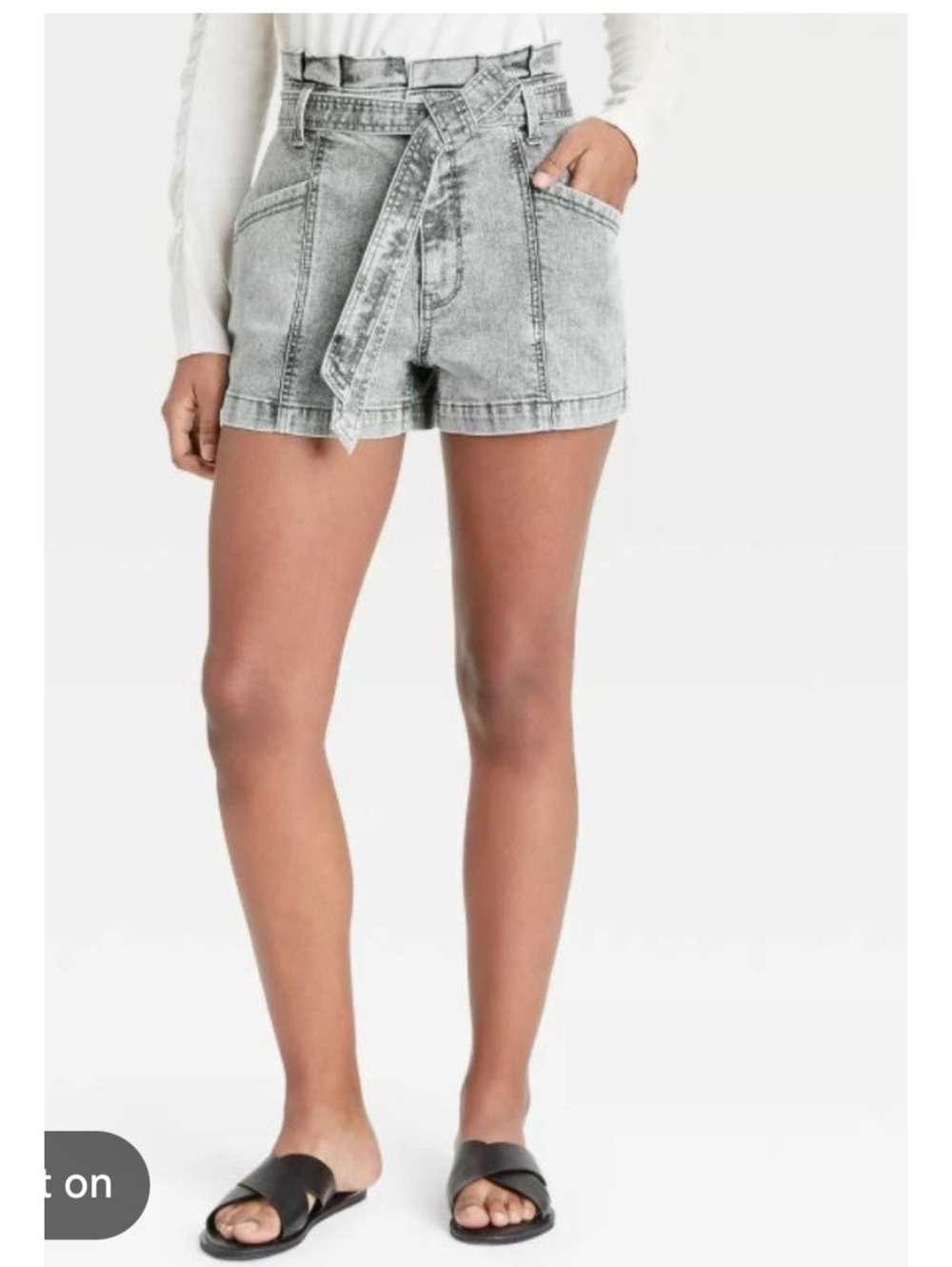 Universal Thread High Rise Paperbag Belted Grey Shorts Women’s Size 8